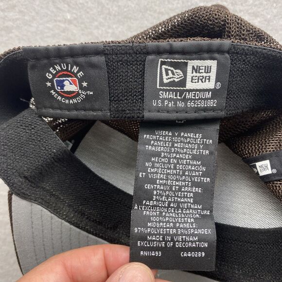 San Diego Padres Hat New Era 39Thirty Brown Baseball Cap Hat Size Small Medium - Picture 6 of 6